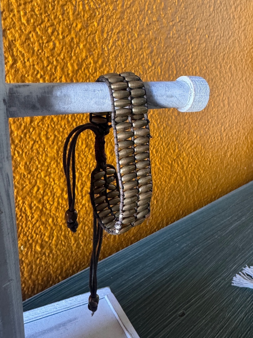Handcrafted Bronze-Tone Beaded Men’s Bracelet
